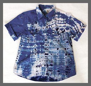 Blue Shibori  buttondown blouse